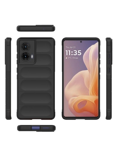 Противоплъзгащ предпазен гръб за Motorola Moto G85 - черен