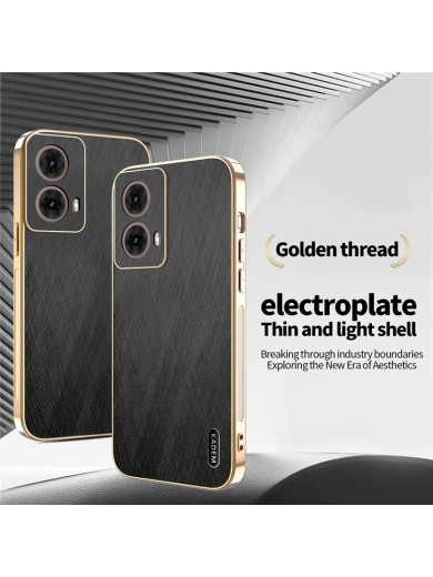 Предпазен удароустойчив гръб с галванизирана рамка за Motorola Moto G85 - черен