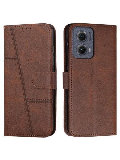 Калъф от еко кожа, тип портмоне за Motorola Moto G85 - кафяв