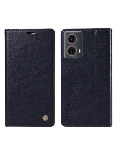 Калъф от еко кожа тип портмоне за Motorola Moto G85 - син