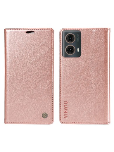Калъф от еко кожа тип портмоне за Motorola Moto G85 - розов