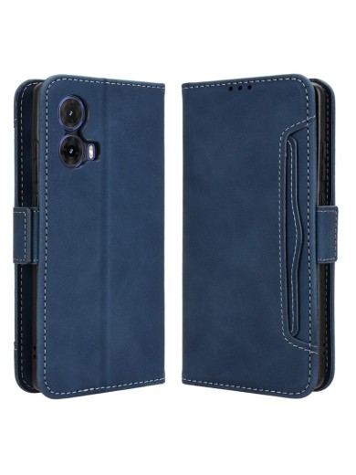 Калъф от еко кожа тип портмоне за Motorola Moto G85 - син