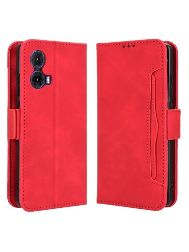 Калъф от еко кожа тип портмоне за Motorola Moto G85 - червен