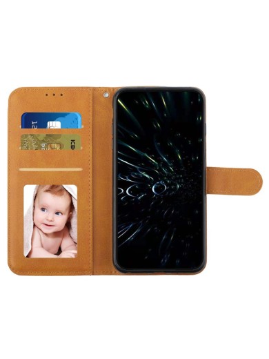 Калъф от еко кожа, тип портмоне за Motorola Moto G85 - жълт