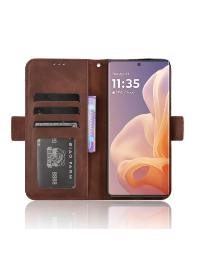 Калъф от еко кожа тип портмоне за Motorola Moto G85 - кафяв