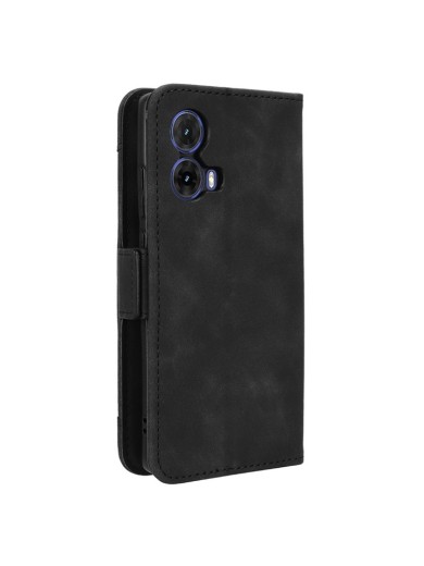 Калъф от еко кожа тип портмоне за Motorola Moto G85 - черен