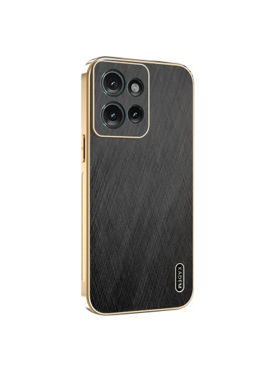 Предпазен удароустойчив гръб с галванизирана рамка за Motorola Moto G86 - черен Предпазен удароустойчив гръб с галванизирана рамка за Motorola Moto G86 - черен