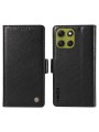 Калъф от еко кожа тип портмоне за Motorola Moto G86 - черен