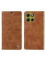 Калъф от еко кожа тип портмоне за Motorola Moto G86 - кафяв