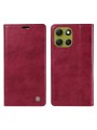 Калъф от еко кожа тип портмоне за Motorola Moto G86 - червен