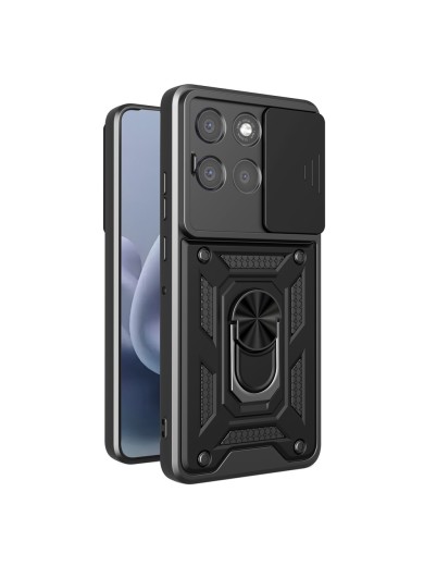 Удароустойчив предпазен гръб за Motorola Moto G87 - черен
