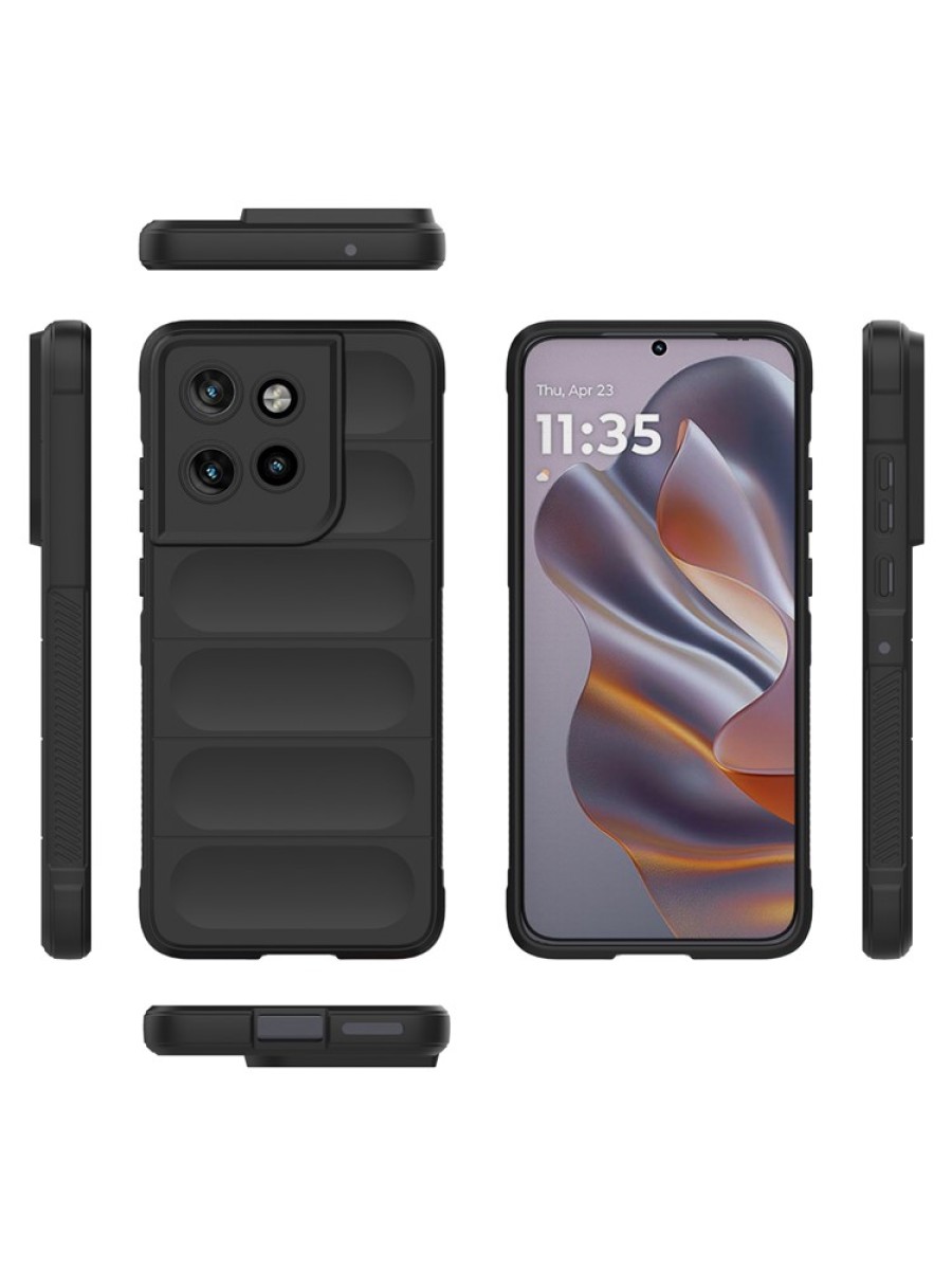 Противоплъзгащ предпазен гръб за Motorola Moto S50 - черен