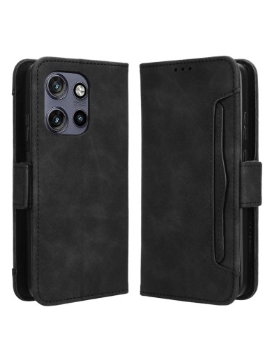 Калъф от еко кожа тип портмоне за Motorola Moto S50 - черен