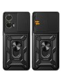 Удароустойчив предпазен гръб за Motorola S50 Neo - черен
