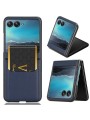 Предпазен гръб от еко кожа с личи шарки за Motorola Razr 40 Ultra - син