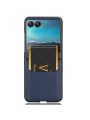 Предпазен гръб от еко кожа с личи шарки за Motorola Razr 40 Ultra - син