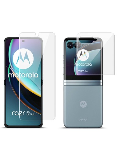 Протектор за преден и заден екран от мек хидрогелов слой за Motorola Razr 40 Ultra Протектор за преден и заден екран от мек хидрогелов слой за Motorola Razr 40 Ultra