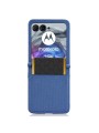 Предпазен гръб от еко кожа с текстура на диаманти за Motorola Razr 50 - син