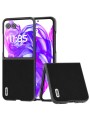 Предпазен гръб от естествена телешка кожа за Motorola Razr 50 Ultra - черен