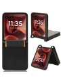 Предпазен гръб от еко кожа с текстура на диаманти за Motorola Razr 60 Ultra - черен