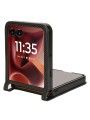 Предпазен гръб от еко кожа с текстура на диаманти за Motorola Razr 60 Ultra - черен