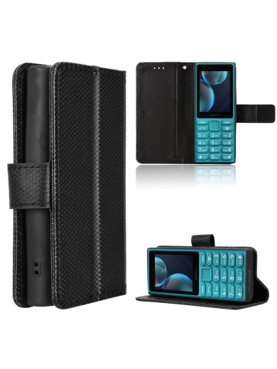 Калъф от еко кожа тип портмоне за Nokia 108 4G (2024) - черен