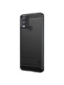 Мек предпазен гръб с текстура на карбонови влакна за Nokia C22 - черен