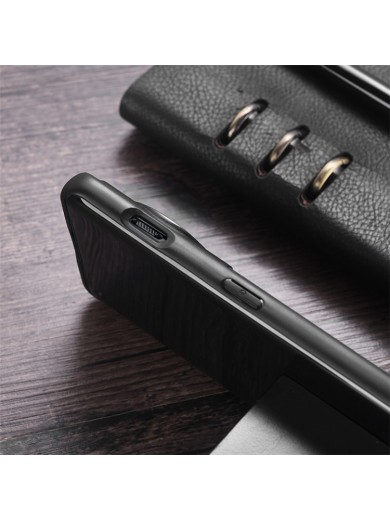 Удароустойчив гръб от еко кожа съвместим с MagSafe за OnePlus 12 - черен