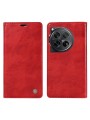 Калъф от еко кожа тип портмоне за OnePlus 12 - червен
