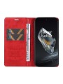 Калъф от еко кожа тип портмоне за OnePlus 12 - червен