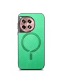 Предпазен гръб от еко кожа съвместим с MagSafe за OnePlus 12R - зелен