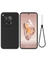 Предпазен удароустойчив силиконов гръб с каишка за OnePlus 12R - черен