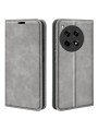 Калъф от еко кожа с личи текстура тип портмоне за OnePlus 12R - сив