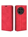 Калъф от еко кожа с личи текстура тип портмоне за OnePlus 12R - червен