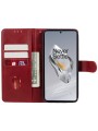 Калъф от еко кожа тип портмоне за OnePlus 12R - червен