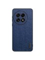 Удароустойчив гръб от еко кожа  с дървесна текстура за OnePlus 13 - син