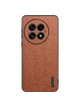 Удароустойчив гръб от еко кожа  с дървесна текстура за OnePlus 13 - кафяв