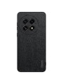 Удароустойчив гръб от еко кожа  с дървесна текстура за OnePlus 13 - черен