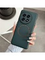 Удароустойчив гръб от еко кожа съвместим с MagSafe за OnePlus 13 - зелен