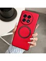 Удароустойчив гръб от еко кожа съвместим с MagSafe за OnePlus 13 - червен