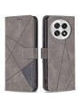 Калъф от еко кожа тип портмоне с геометрични линии за OnePlus 13 - сив