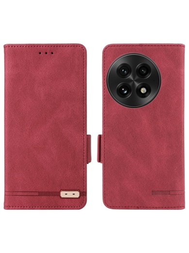 Предпазен калъф от еко кожа за OnePlus 13 - розов