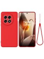 Предпазен удароустойчив силиконов гръб с каишка за OnePlus 13R - червен