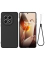 Предпазен удароустойчив силиконов гръб с каишка за OnePlus 13R - черен