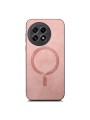Предпазен гръб от еко кожа съвместим с MagSafe за OnePlus 13R - розов