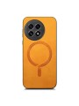 Предпазен гръб от еко кожа съвместим с MagSafe за OnePlus 13R - жълт