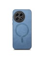Предпазен гръб от еко кожа съвместим с MagSafe за OnePlus 13R - син
