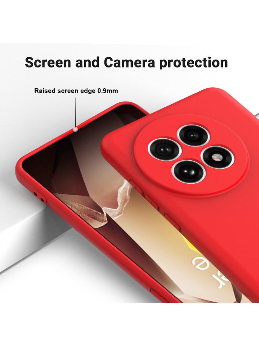 Предпазен удароустойчив силиконов гръб с каишка за OnePlus 13R - червен