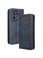 Калъф от еко кожа с ретро текстура тип портмоне за OnePlus 13R - син