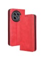 Калъф от еко кожа с ретро текстура тип портмоне за OnePlus 13R - червен